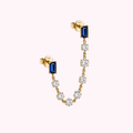 18K Solid Gold Lab Grown Diamond Double Earrings
