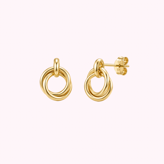 10K Solid Gold Classic Knot Earrings