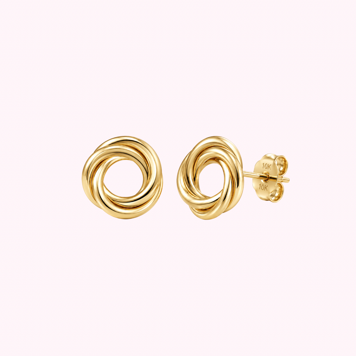 10K Solid Gold Classic Knot Earrings