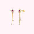 14K Solid Gold Flower Earrings
