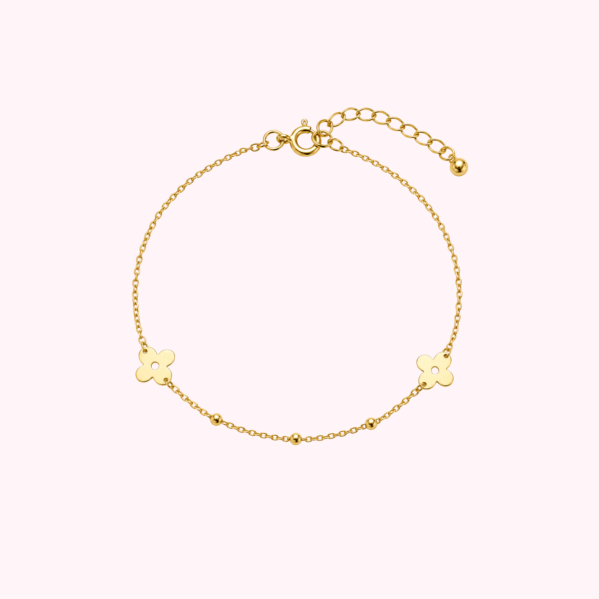 10K Solid Gold Clover Bracelet