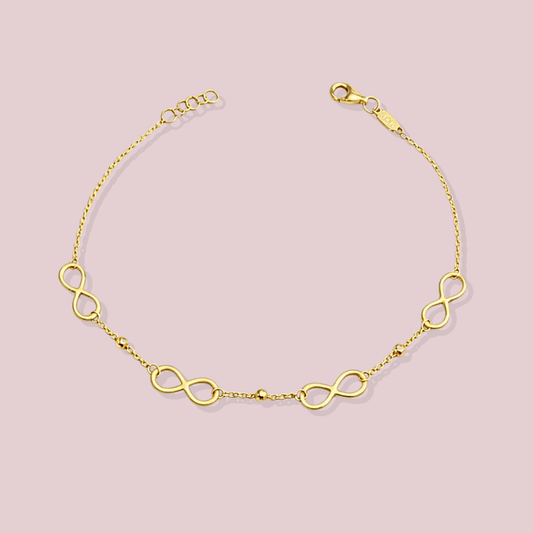 14K Solid Gold Infinity Bracelet.