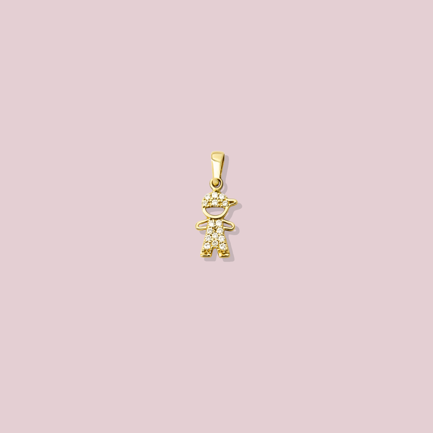 14K Solid Gold Boy Charm