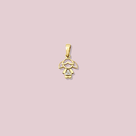 14K Solid Gold Girl Charm